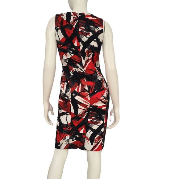 Michael Kors Red and Black Mod Print Shift Dress size 4 - Picture 7 of 8